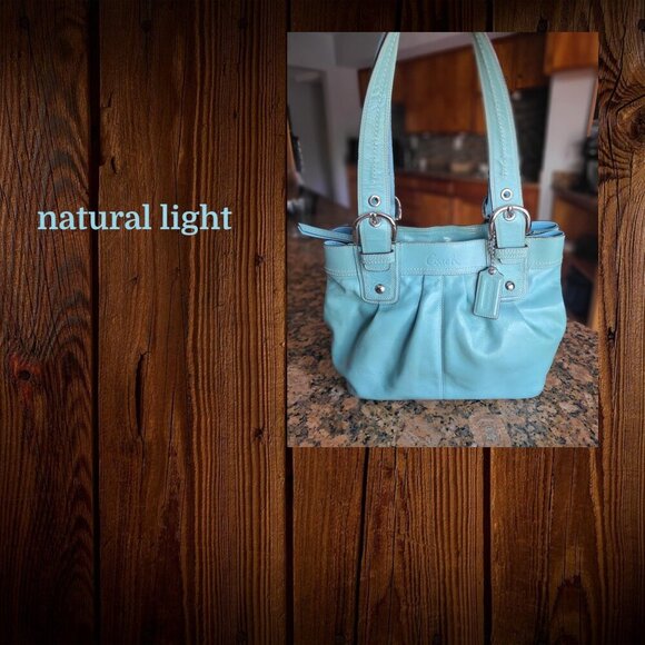 COACH Soho Satchel & Wallet in turquoise patent leather set - Picture 8 of 15